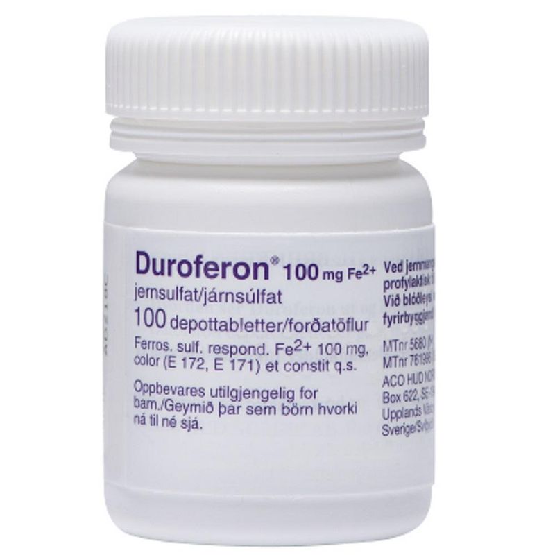 Duroferon duretter 100 mg depottablett 100 stk