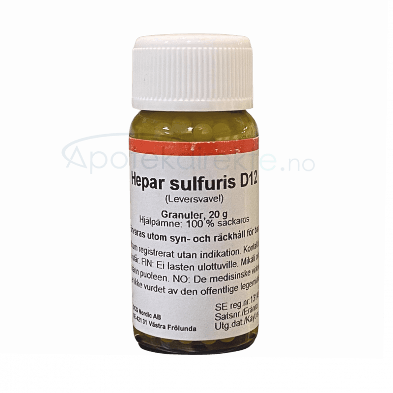 Hepar sulfuris D12 20 gram piller