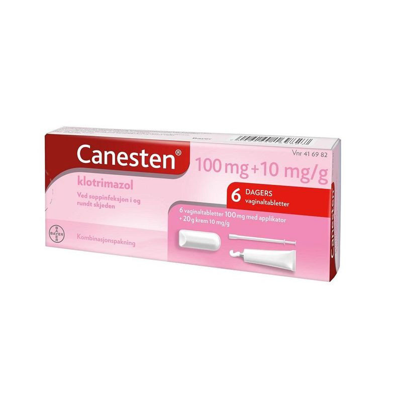 Canesten 6 vagitorer tabletter 100 mg / 20 g krem  1%