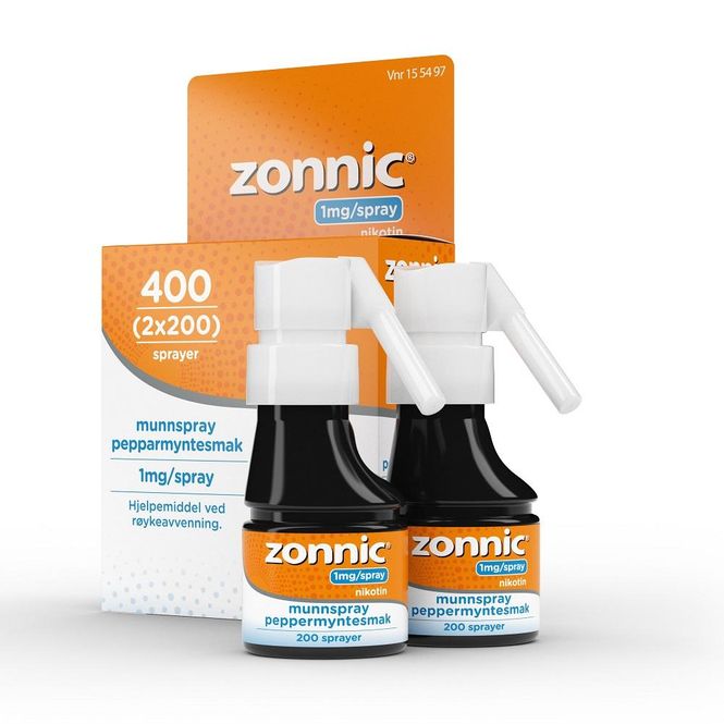 Hovedbilde Zonnic munnspray 1 mg/ml peppermynte 2 x 200 doser