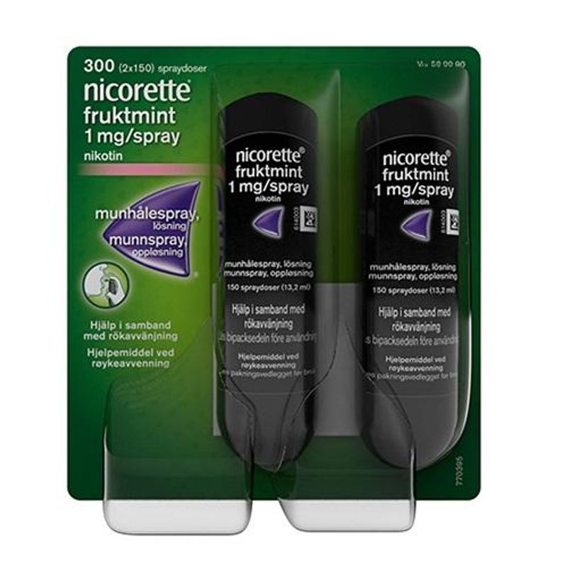 Nicorette munnspray 1 mg/spray fruktmint 2 x 150 doser