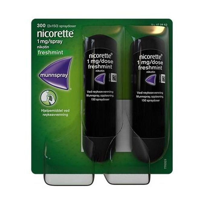 Hovedbilde Nicorette munnspray 1 mg/spray mint 2 x 150 doser