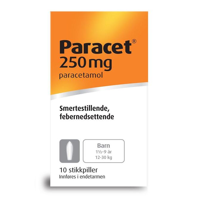 Hovedbilde Paracet stikkpiller 250 mg 10 stk