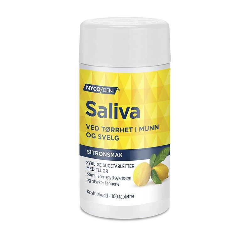 Nycodent saliva sitron sugetablett 100 stk