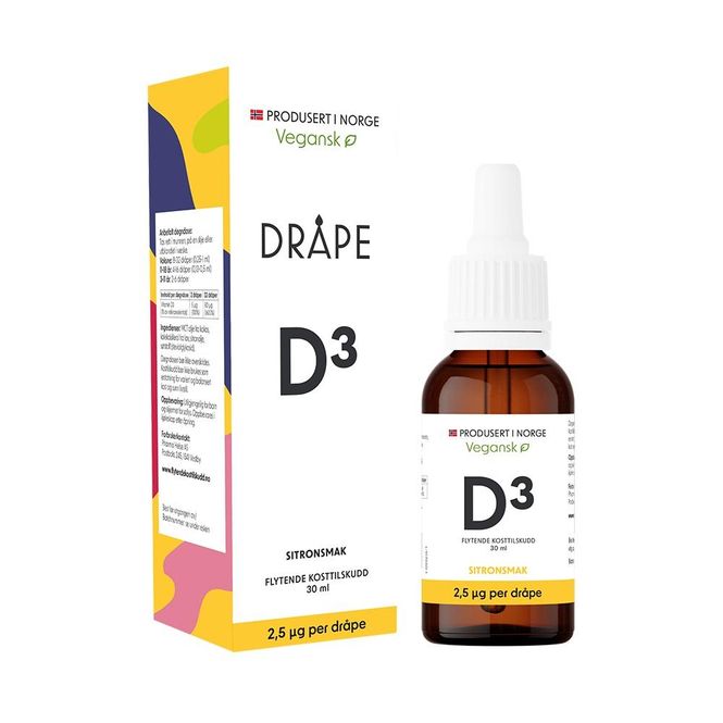 Hovedbilde Dråpe vegansk D3 sitron 30 ml