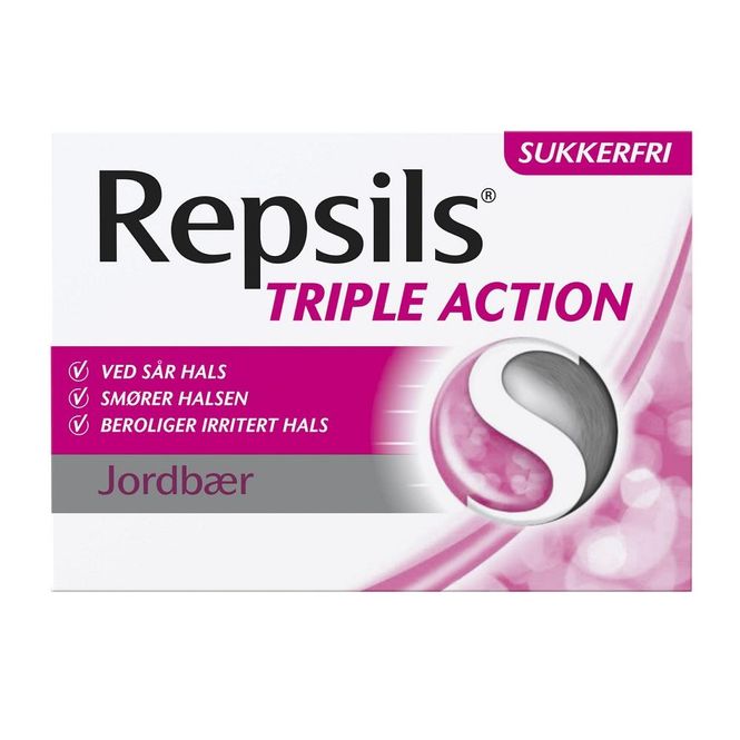 Hovedbilde Repsils halstablett triple action jordbær 24 stk