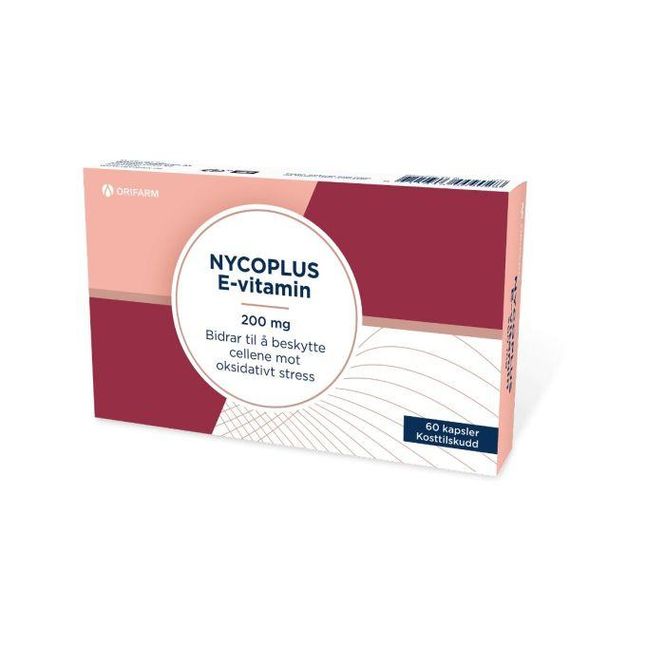 Hovedbilde Nycoplus E-vitamin kapsel 200mg 60 stk