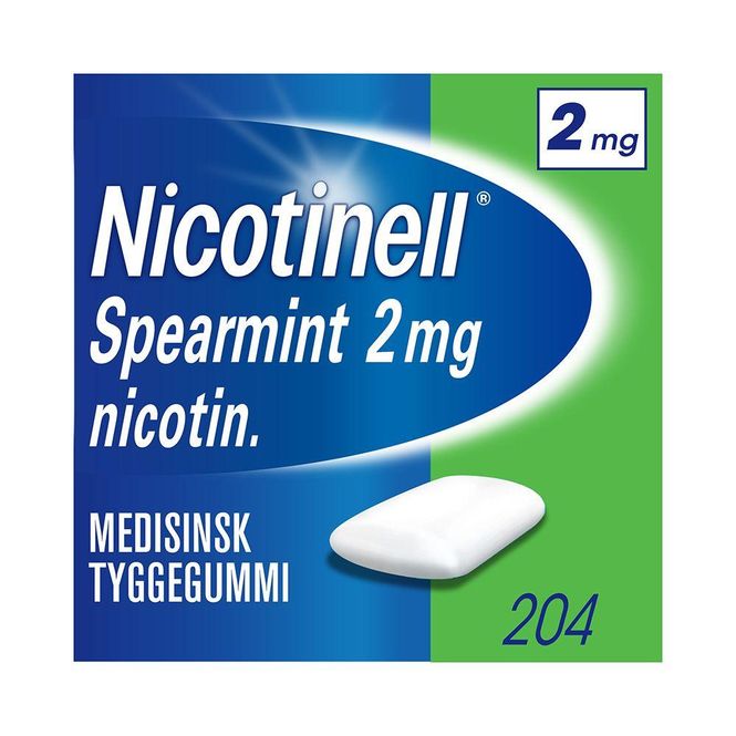 Hovedbilde Nicotinell tyggegummi 2 mg spearmint 204 stk