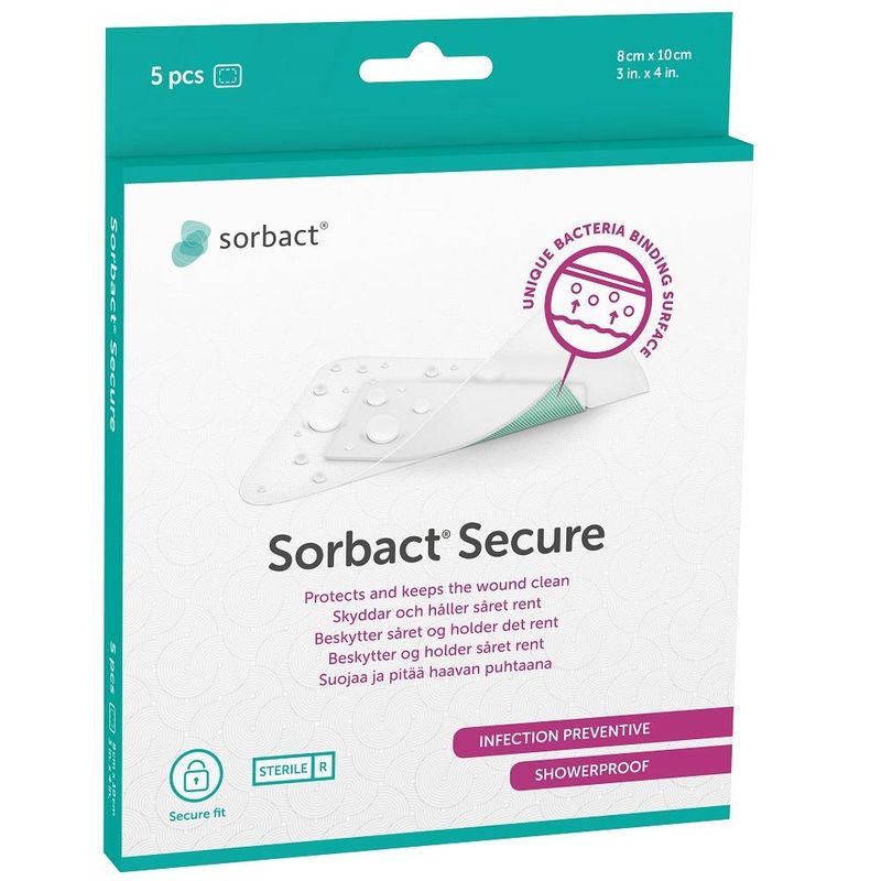 Sorbact plaster 8 x 10 cm 5 stk 
