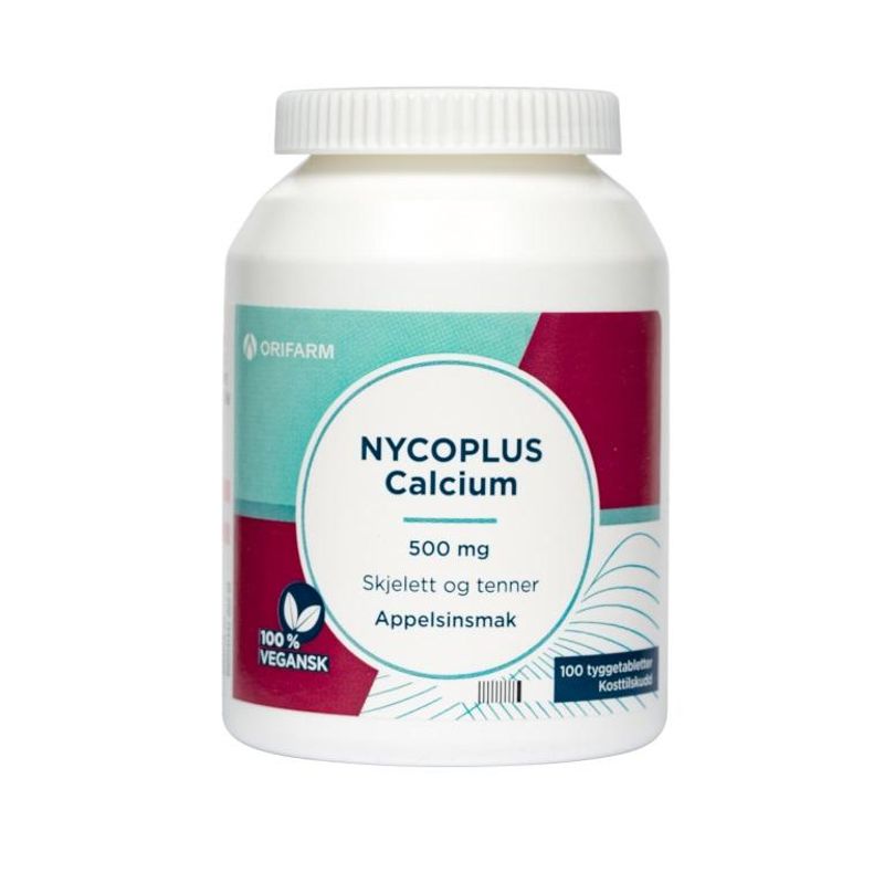 Nycoplus calcium tyggetablett 500 mg 100 stk