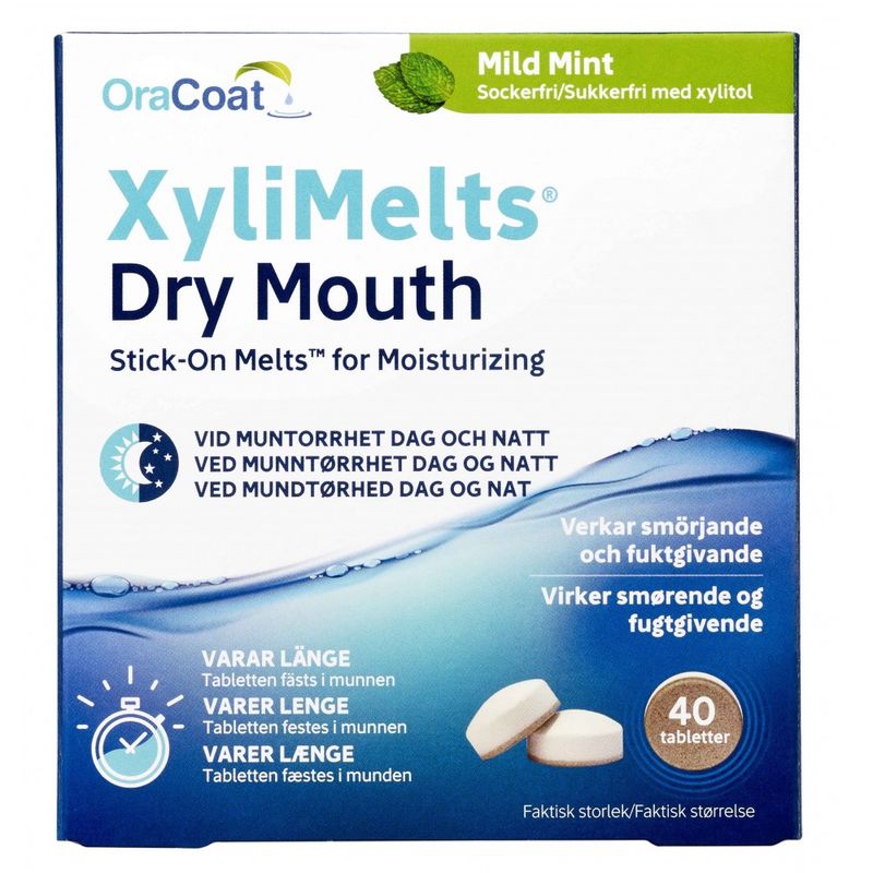 Xylimelts mint klebetablett 40 tabletter
