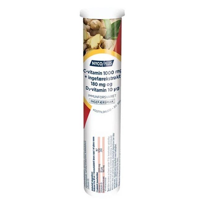 Hovedbilde Nycoplus C-vitamin 1000 mg + ingefær + vitamin D3 ...