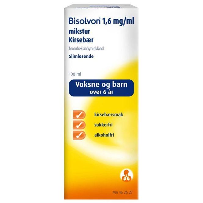Hovedbilde Bisolvon mikst 1,6mg/ml kirsebær 100 ml
