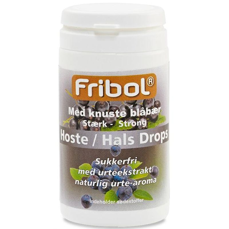 Fribol sukkerfri host/hals blåbær 60 gram