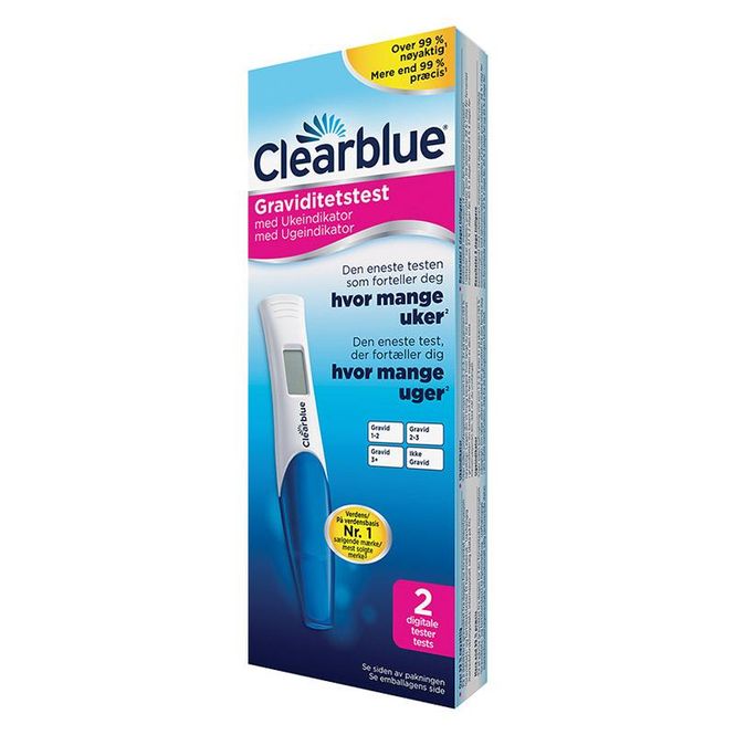 Hovedbilde Clearblue graviditetstest digital m/ukeindikat 2 stk