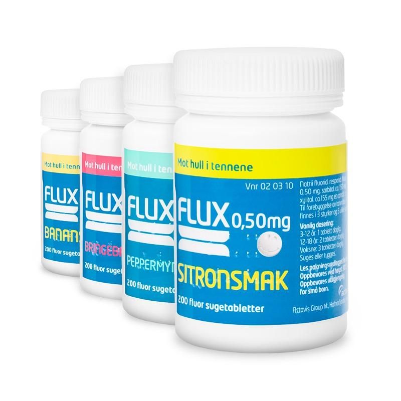 Flux 0,50 mg bringebær 200 sugetabletter 