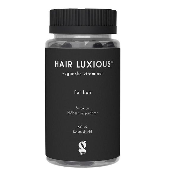 Hovedbilde Hair luxious for han gummies blåbær og jordbær 60 stk