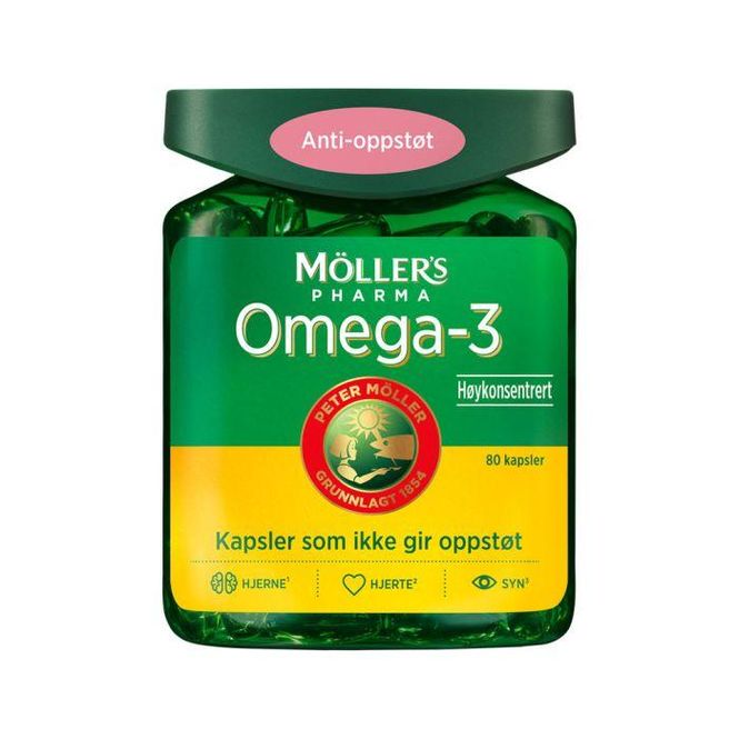 Hovedbilde Møllers omega-3 antioppstøt kapsel 80 stk
