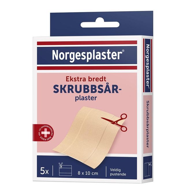 Hovedbilde Norgesplaster skrubbsår 8 x 10 cm 5 stk
