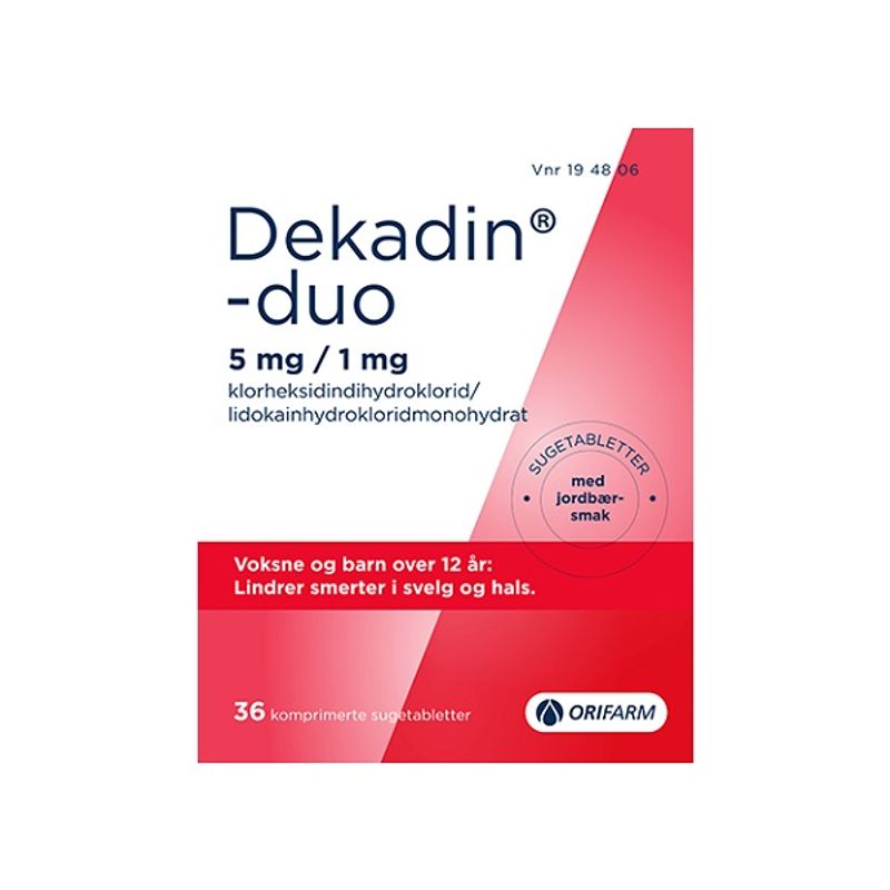 Dekadin-duo 5/1mg sugetablett jordbær 36 stk