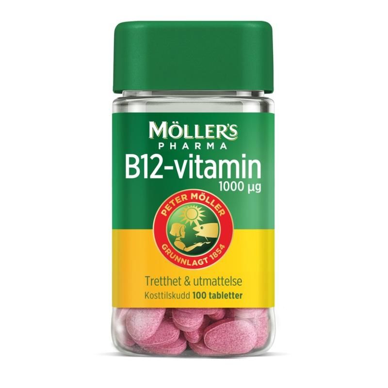 Møllers B12-vitamin tablett 1000µg 100 stk