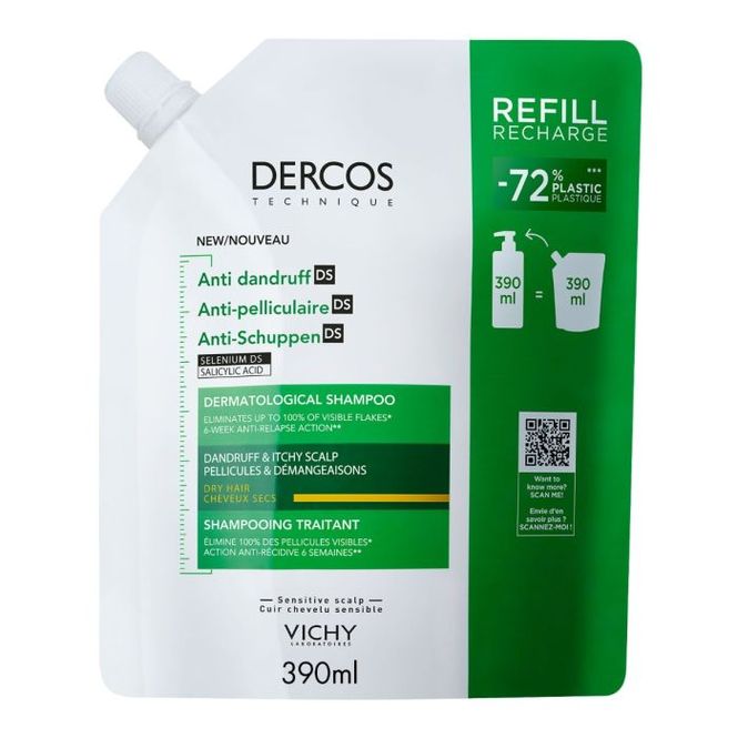 Hovedbilde Vichy dercos sjampo flass/tørt refill 390 ml 